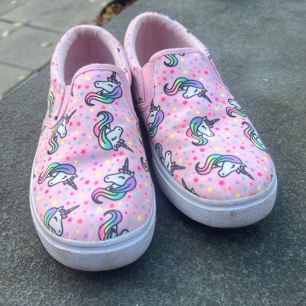 fabkids Pink Unicorn Slip-On Sneakers